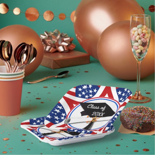 オールアメリカングラード – 赤白&青オンスターズ ペーパープレート (複数)