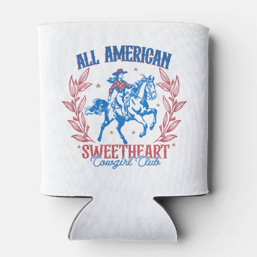 オールアメリカンスウィートアート女性のカーボーイクラブ 缶クーラー (裏面)