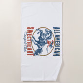 オールアメリカンスウィートアート女性のカーボーイ ビーチタオル (正面)