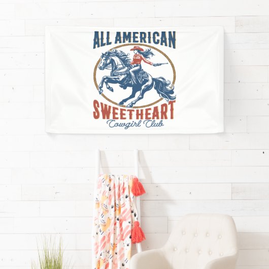 オールアメリカンスウィートアート女性のカーボーイ 横断幕 (インサイチュ)