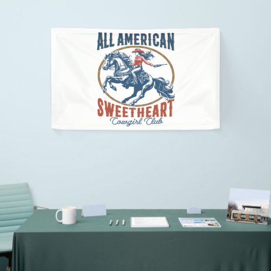 オールアメリカンスウィートアート女性のカーボーイ 横断幕 (トレードショー)