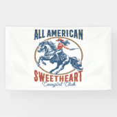 オールアメリカンスウィートアート女性のカーボーイ 横断幕 (横)
