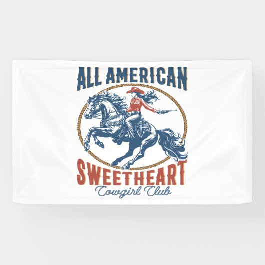 オールアメリカンスウィートアート女性のカーボーイ 横断幕 (横)