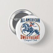 オールアメリカンスウィートアート女性のカーボーイ 缶バッジ (正面&裏面)