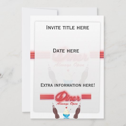 オールアメリカンダイナーレストラン 招待状 (裏面)