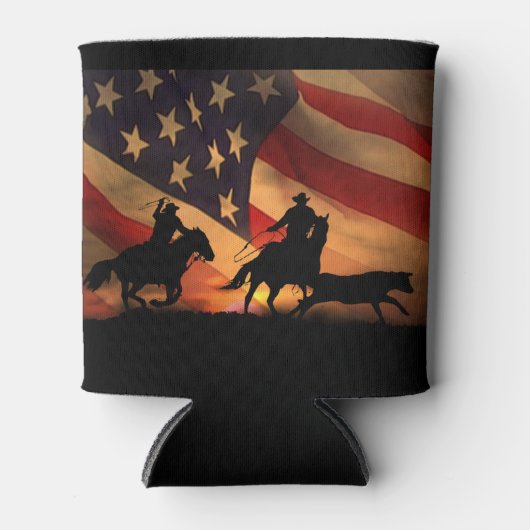 オールアメリカンチームローピンロデオクーラーボックス 缶クーラー (正面)