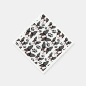 オールアメリカンボストンテリアペットパピードッグ スタンダードカクテルナプキン (角)