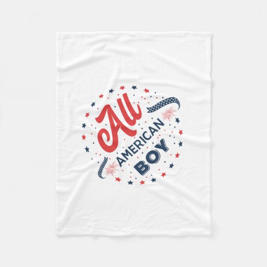 オールアメリカンボーイバッジ フリースブランケット (正面)