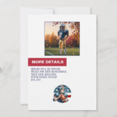 オールアメリカンボーイフットボール雑誌カバー誕生日 招待状 (裏面)