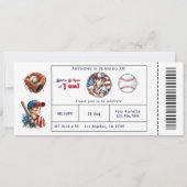 オールアメリカンボーイベースボールチケット誕生日パーティー 招待状 (正面)