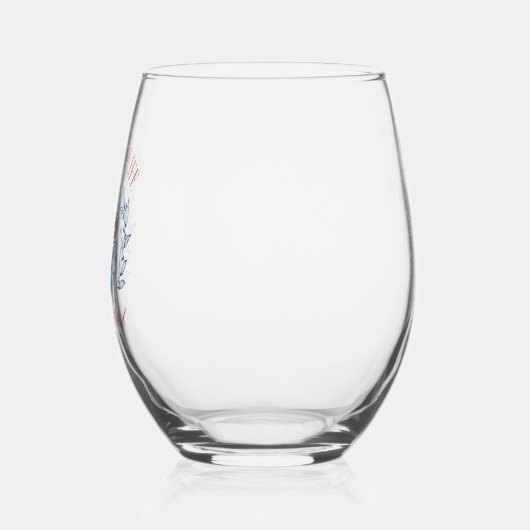 オールアメリカンレッドホワイトとブージー ステムなしワイングラス (左)