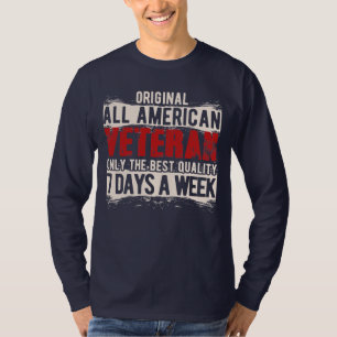 オールアメリカン退役軍人メンズ長袖 Tシャツ