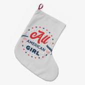 オールアメリカン・ガール・バッジ ラージクリスマスストッキング (正面 (吊り時))