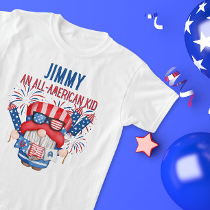 「オールアメリカン・キッド」格言 パーソナライズされた Tシャツ