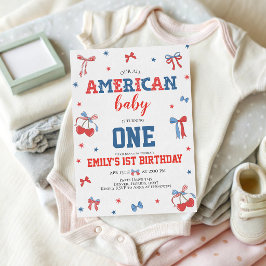 オールアメリカン ベイビー 1歳の誕生日招待状 招待状