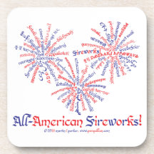 オールアメリカン・花火 スクエアコースターセット