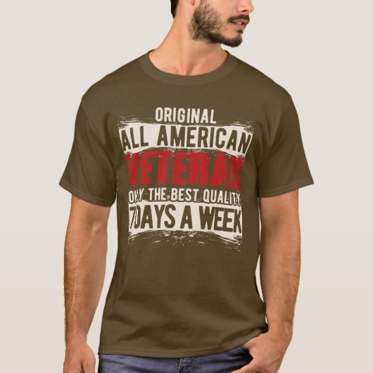 オールアメリカ退役軍人メンズTシャツ Tシャツ (正面)