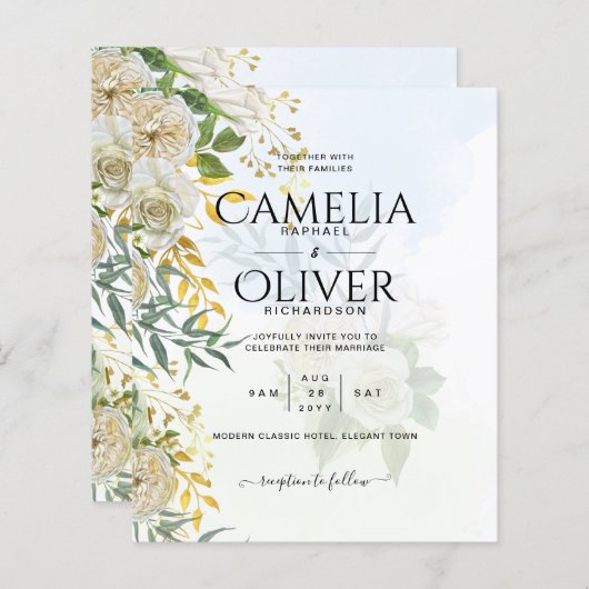 オールイエレガントンワンホワイトローゼボタニカル結婚ズ (正面/裏面)