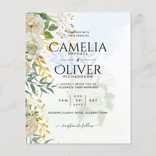 オールイエレガントンワンホワイトローゼボタニカル結婚ズ チラシ (正面)