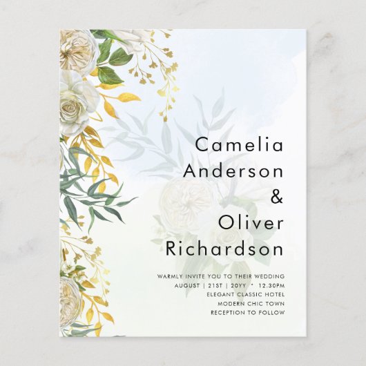 オールイエレガントンワンホワイトローゼボタニカル結婚ズ チラシ (正面)