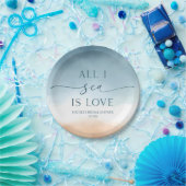 オールイシーズラブ海ビーチショアブライダルシャワー ペーパープレート (パーティー)