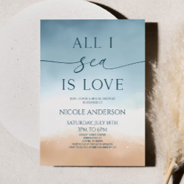 オールイシーズラブ海ビーチショアブライダルシャワー 招待状