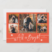 オールイズ明るいレトロレッド数々のフォトホリデーカード シーズンカード (正面)