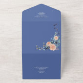 オールインクルーシブコーラルアンドブルー結婚式招待状 オールインワン招待状 (外側)