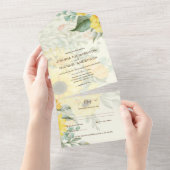 オールインクルーシブサマーサンフラワーウェディングRSVP オールインワン招待状 (貼ってはがせる)