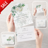 オールインクルーシブホワイトローゼウディングアグレクトRSVP オールインワン招待状