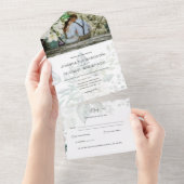 オールインクルーシブホワイトローゼスティアオフRSVP 結婚's オールインワン招待状 (貼ってはがせる)