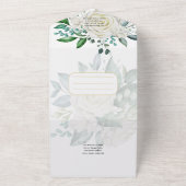 オールインクルーシブホワイトロ結婚ーズフローラRSVP オールインワン招待状 (外側)