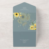 オールインクルーシブロマンチックサンフラワーウェディングRSVP オールインワン招待状 (外側)