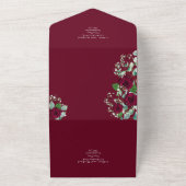 オールインクルーシブ深いレッドローゼウディングRSVP オールインワン招待状 (外側)