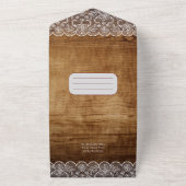 オールインクルーシブ素朴ウッドレース結婚ズとRSVP オールインワン招待状 (外側)