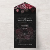 オールインクルーシブ バーガンディ ブラック ゴシック ローズ RSVP オールインワン招待状 (内側)