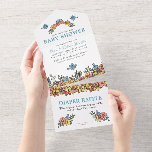 オールインワンそれは男の子の復活祭の赤ちゃんシャワー招待状 オールインワン招待状 (貼ってはがせる)