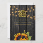 オールインワンのひまわりと納屋の木の写真招待状 ウェディングプランニング 招待状 (裏面)