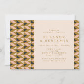 オールインワンのアールデコ赤面と金ゴールド結婚 招待状 (正面)