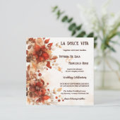 オールインワンのイタリアン レッド フラワー ウェディング 招待状 (スタンド正面)