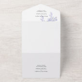 オールインワンのウィステリア水彩招待状 オールインワン招待状 (外側)