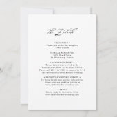 オールインワンのエレガントなブラックカリグラフィー結婚式 招待状 (裏面)