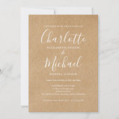 オールインワンのエレガントなラスティッククラフト結婚式 招待状 (正面)