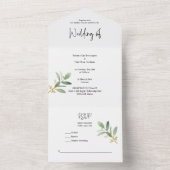 オールインワンのグリーナリー・ウォーターカラー招待状 オールインワン招待状 (内側)