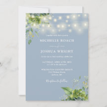 オールインワンのグリーンハート ライト ダスティーブルー ウェディング