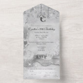 オールインワンのゴージャスな招待状デザイン オールインワン招待状 (内側)