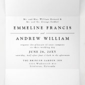 オールインワンのシンプルなモノクロ結婚式 三つ折り案内状 (内部中)