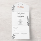 オールインワンのシンプルな結婚式招待状 オールインワン招待状 (内側)