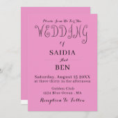 オールインワンのシンプル クラシック ウェディング 招待状 (正面/裏面)