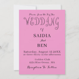 オールインワンのシンプル クラシック ウェディング 招待状